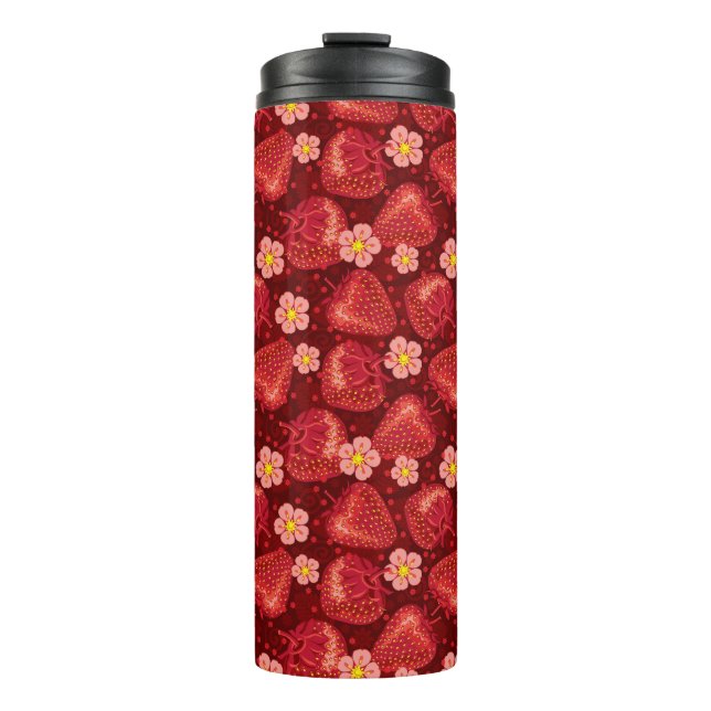 Erdbeermuster 2 2 thermosbecher (Vorderseite)
