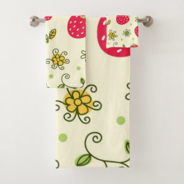 Erdbeermuster Badhandtuch Set