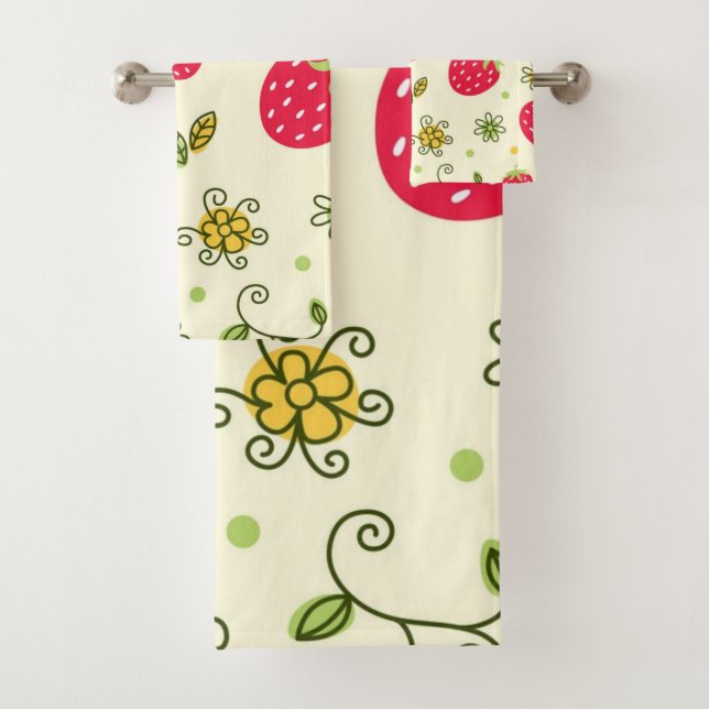 Erdbeermuster Badhandtuch Set (Insitu)