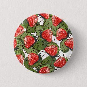Erdbeermuster Button