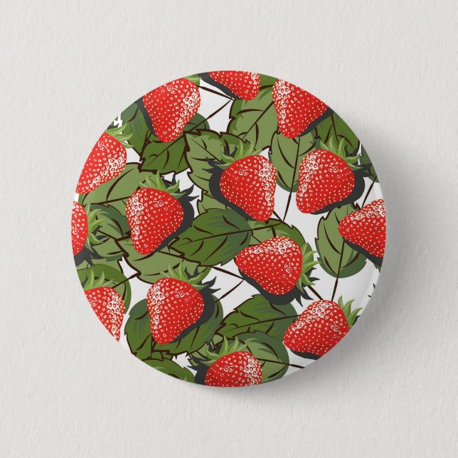Erdbeermuster Button (Vorderseite)