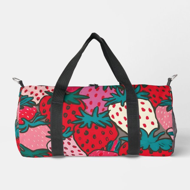 Erdbeermuster Duffle Bag (Vorderseite)
