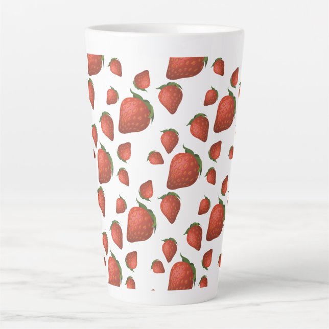 Erdbeermuster Einfache Latte-Tasse Milchtasse (Vorderseite)