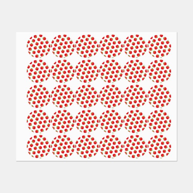 Erdbeermuster Etiketten (Blatt)