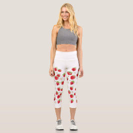 Erdbeermuster, Funky Yoga Pants Capri Leggings