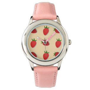 Erdbeermuster für Früchte im Sommer gute Gesichtsb Armbanduhr
