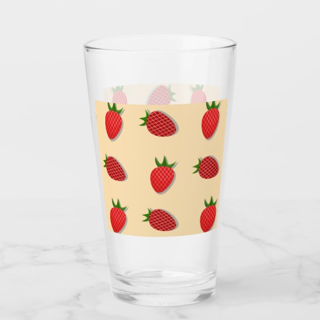 Erdbeermuster für Früchte im Sommer gute Gesichtsb Glas (Vorderseite)