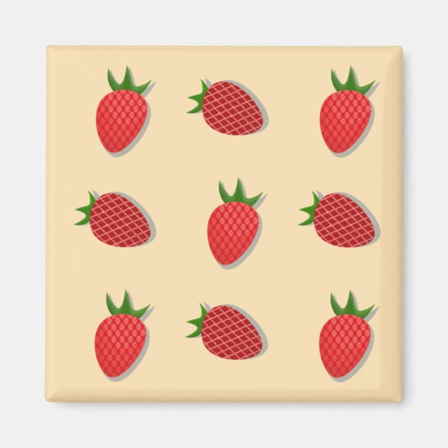 Erdbeermuster für Früchte im Sommer gute Gesichtsb Magnet (Vorne)