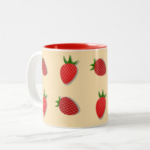 Erdbeermuster für Früchte im Sommer gute Gesichtsb Zweifarbige Tasse