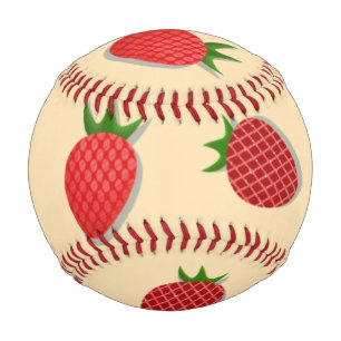Erdbeermuster für fruchtige sommerstimmung baseball