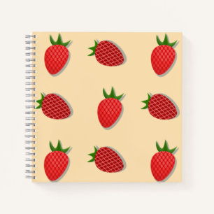 Erdbeermuster für fruchtige Sommerstimmung Notizbuch
