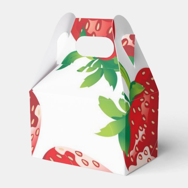 Erdbeermuster Geschenkschachtel (Vorderseite)