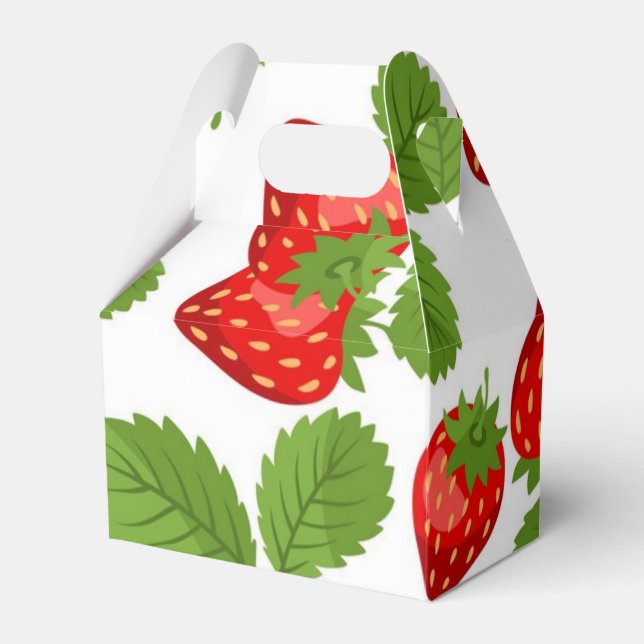 Erdbeermuster Geschenkschachtel (Vorderseite)