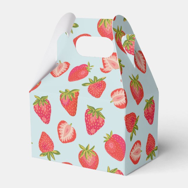 Erdbeermuster Geschenkschachtel (Vorderseite)