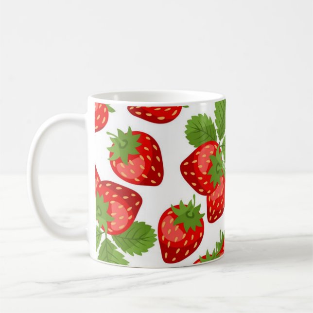 Erdbeermuster Kaffeetasse (Links)