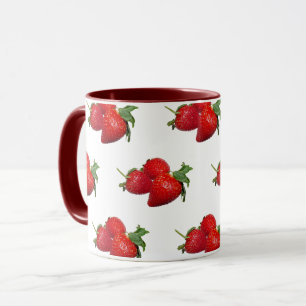 Erdbeermuster-Kaffeetasse   Rote Fruchtschale Tasse