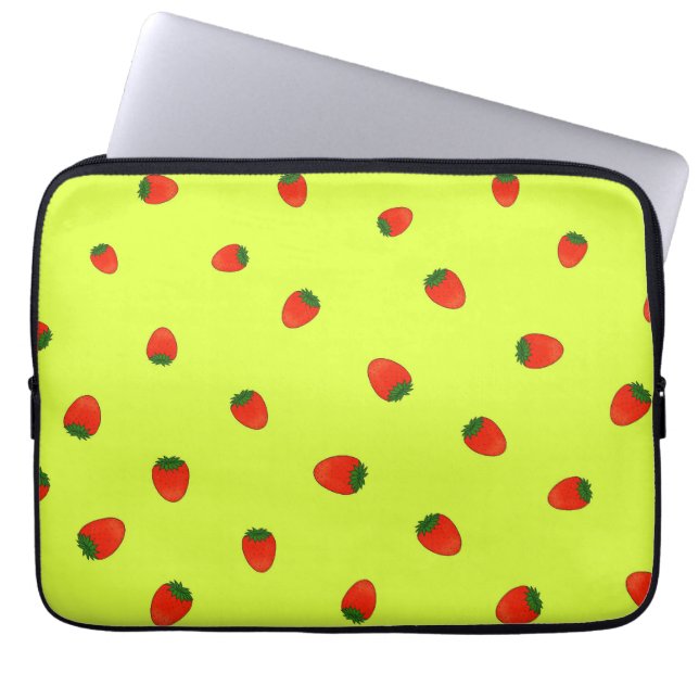Erdbeermuster Laptopschutzhülle (Vorderseite)