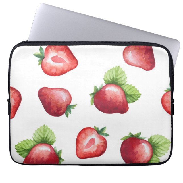 Erdbeermuster Laptopschutzhülle (Vorderseite)