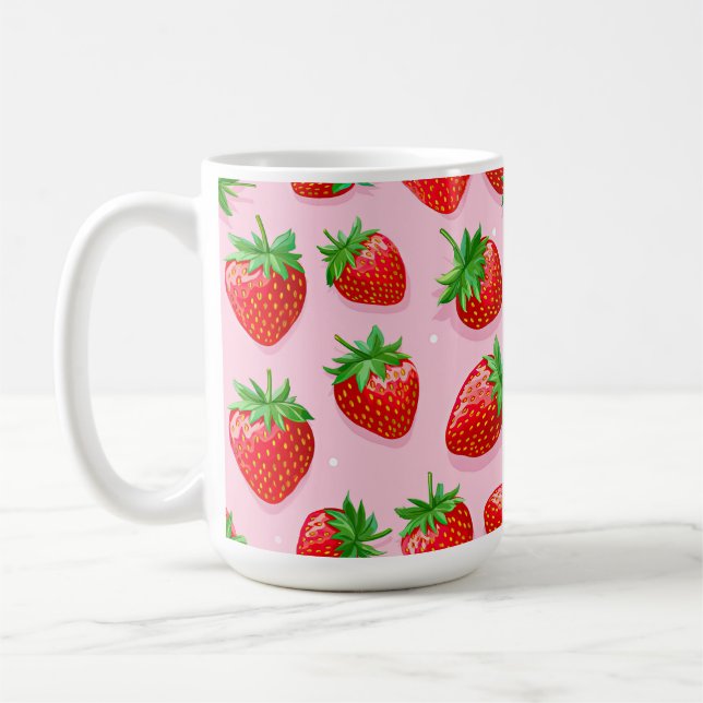 Erdbeermuster leckere Yummy Erdbeeren Kaffeetasse (Links)