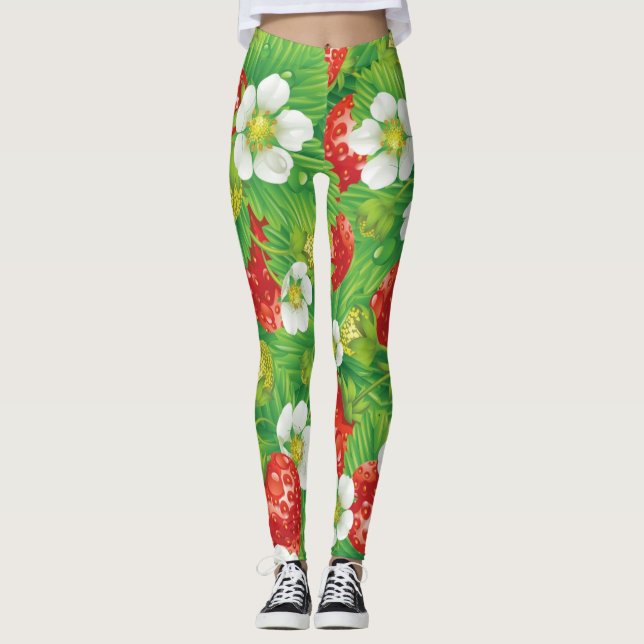 Erdbeermuster Leggings (Vorderseite)
