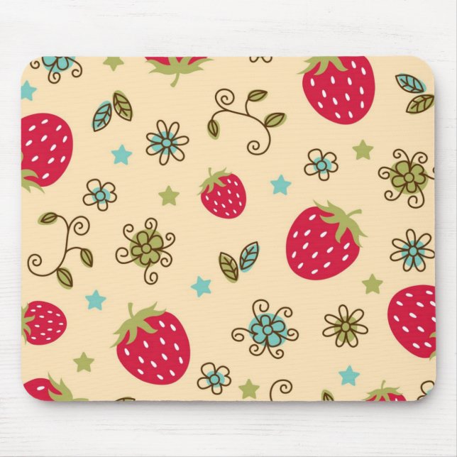 Erdbeermuster Mousepad (Vorne)