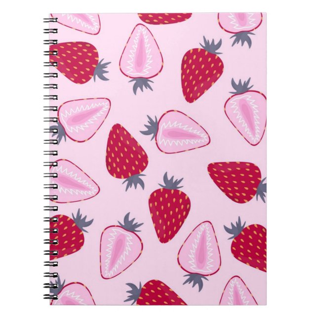 Erdbeermuster Notizblock (Vorderseite)