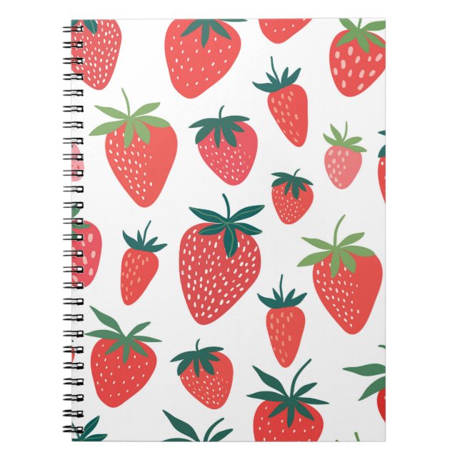 Erdbeermuster Notizblock (Vorderseite)