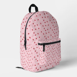 Erdbeermuster Rosa Süße Ästhetik Kinder Schule Bedruckter Rucksack
