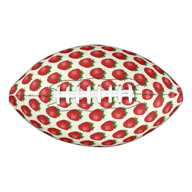 Erdbeermuster, Rote Erdbeeren, Obst, Leaf Football (Vorderseite)