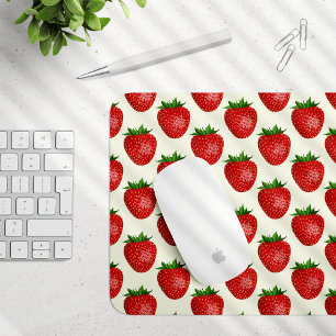 Erdbeermuster, Rote Erdbeeren, Obst, Leaf Mousepad