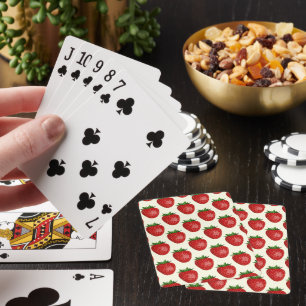 Erdbeermuster, Rote Erdbeeren, Obst, Leaf Spielkarten