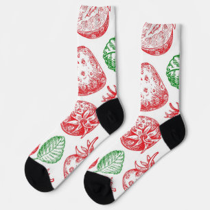 Erdbeermuster Socken
