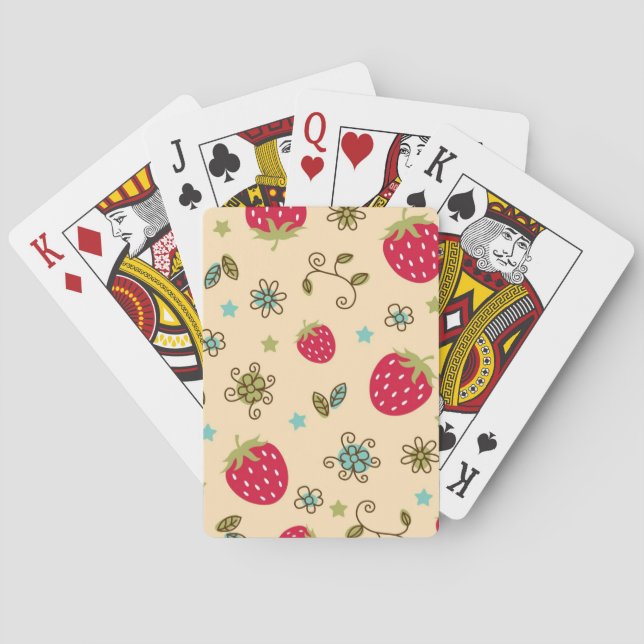Erdbeermuster Spielkarten (Rückseite)