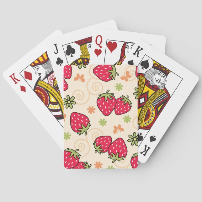 Erdbeermuster Spielkarten (Rückseite)