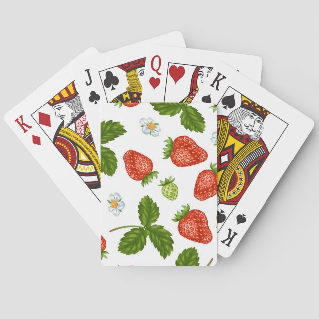 Erdbeermuster Spielkarten (Rückseite)