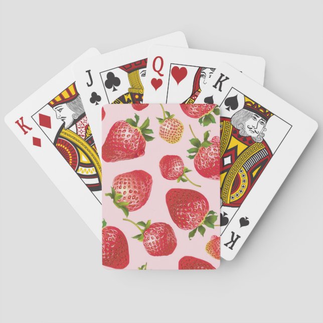 Erdbeermuster Spielkarten (Rückseite)