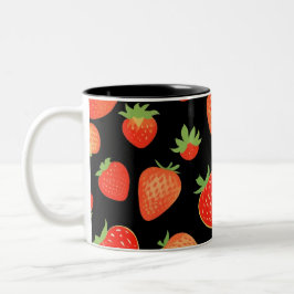 Erdbeermuster Zweifarbige Tasse