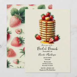 Erdbeerpannkuchen Stapel Braut Frühstücksbuffet Sh Einladung