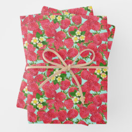 Erdbeerpapier Geschenkpapier Set