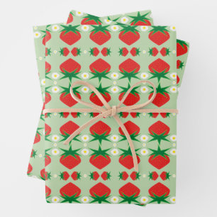 Erdbeerpapier Geschenkpapier Set