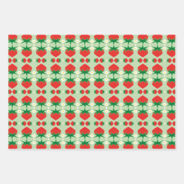 Erdbeerpapier Geschenkpapier Set