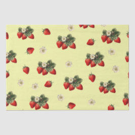 Erdbeerpapier mit gelben Blüten Seidenpapier