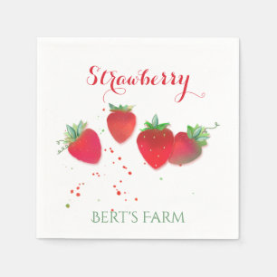 Erdbeerpapier Napkins Serviette