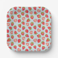 Erdbeerpapier Piknic Party Plate