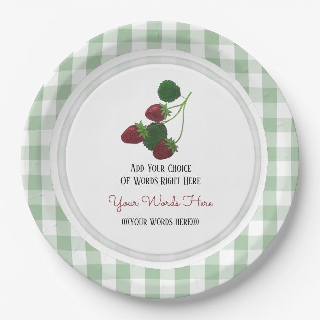 Erdbeerpapierplatte Pappteller (Vorderseite)