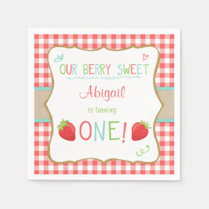 Erdbeerpapierservietten-Sommerfrucht Picknick Serviette