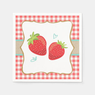 Erdbeerpapierservietten-Sommerfrucht Picknick Serviette