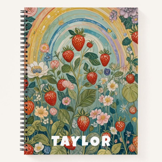 Erdbeerpflaster Notizbuch (Vorderseite)