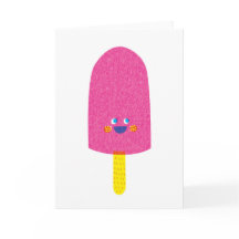 Erdbeerpopsicle-Gruß-Karte