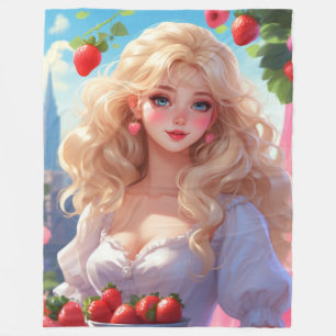Erdbeerprinzessin Fleecedecke